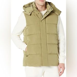 Amazon Men's Relaxed-Fit Water Repellent Recycled Polyester Hooded Puffer Vest